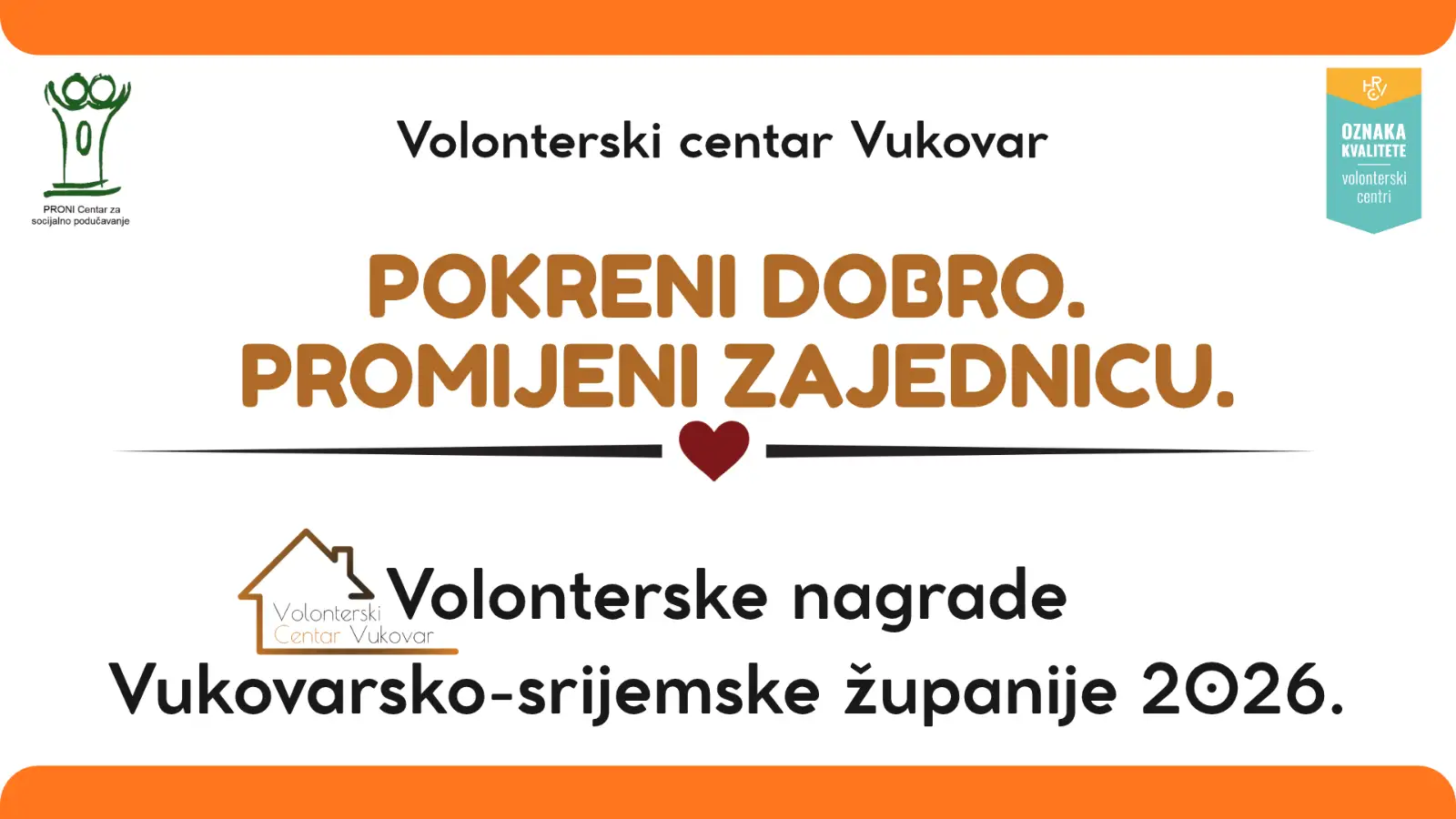 Otvoren natječaj za dodjelu volonterskih nagrada na području Vukovarsko – srijemske županije