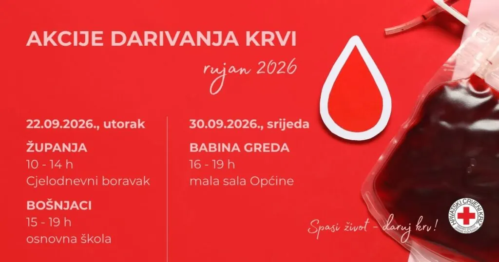 U rujnu tri akcije dobrovoljnog darivanja krvi na području Županje