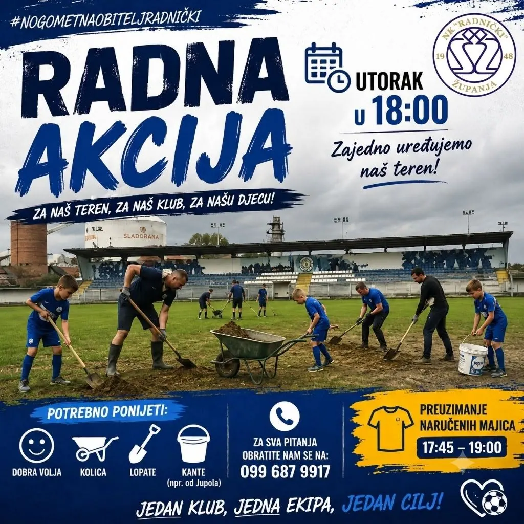 Za teren koji stvara generacije: NK Radnički danas organizira veliku radnu akciju